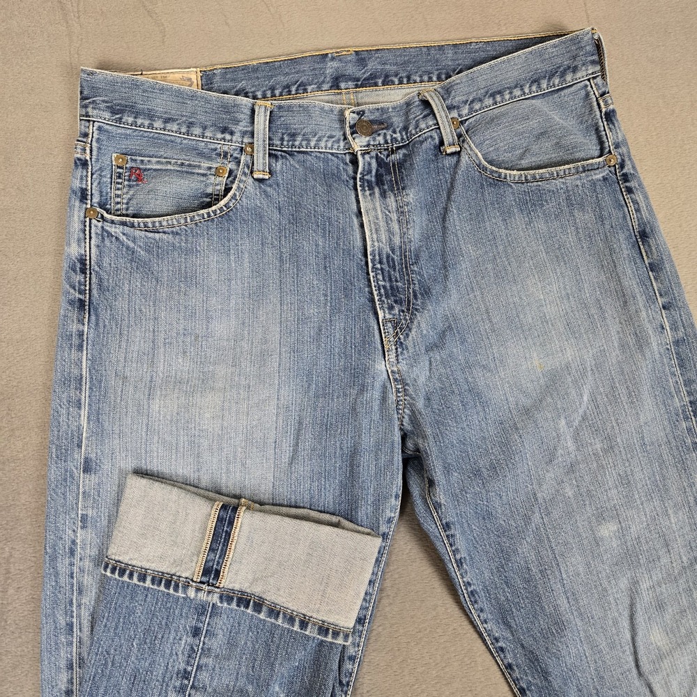 Polo Ralph Lauren Jeans Mens 36x36 Hampton Straight Blue Selvedge Denim
